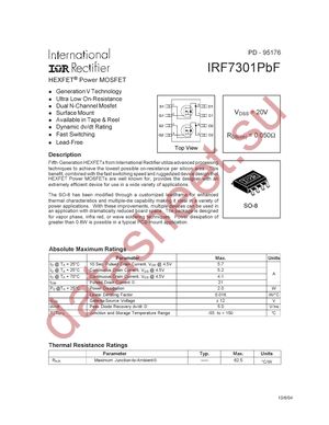 IRF7301TRPBF datasheet  